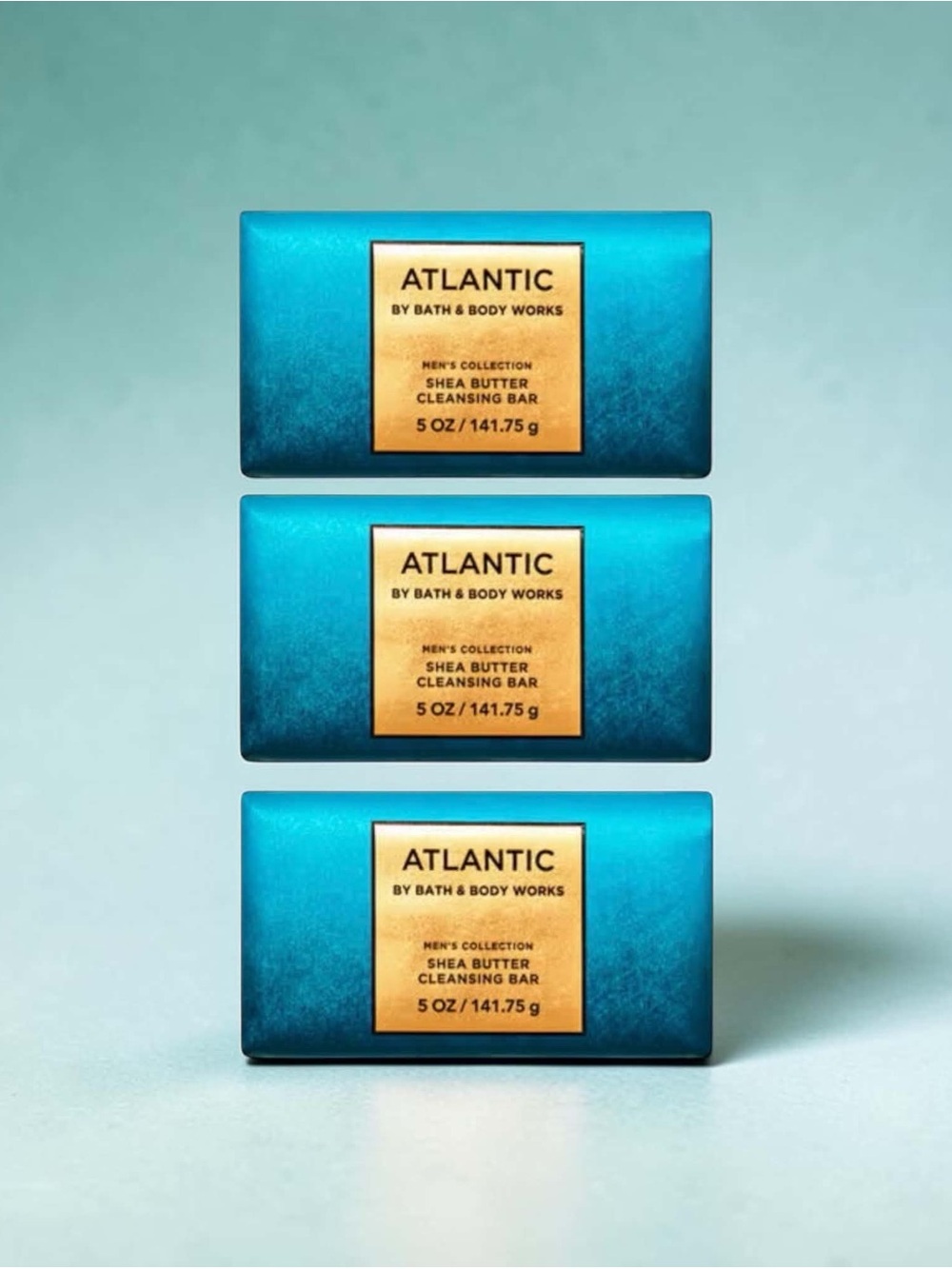 Bath & Body Works Atlantic Men’s Shea Butter Cleansing Bar Soap Set of 3pk New